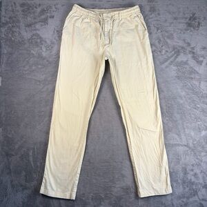 Sailwind Linen Blend Pants Men's 30x29 Beige Elastic Waistband Pockets Boho